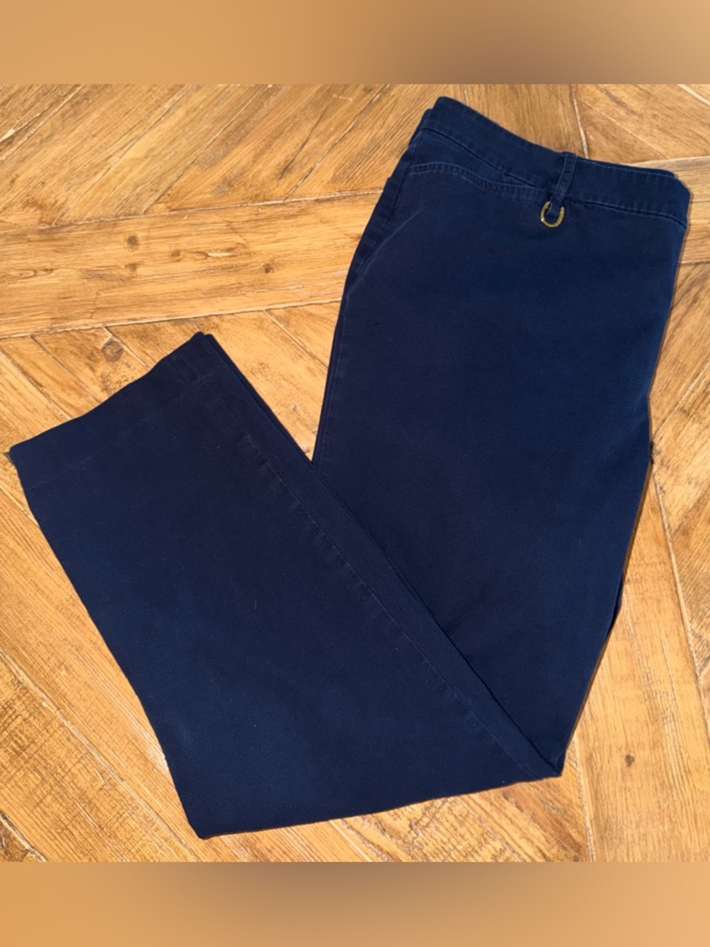 Lauren Ralph Lauren navy blue chino pants - 16W / zips at ankles -some stretch